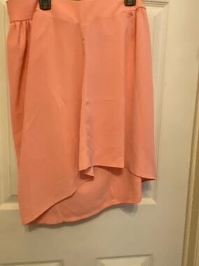 Amazon Coral High-Low Midi Skirt
